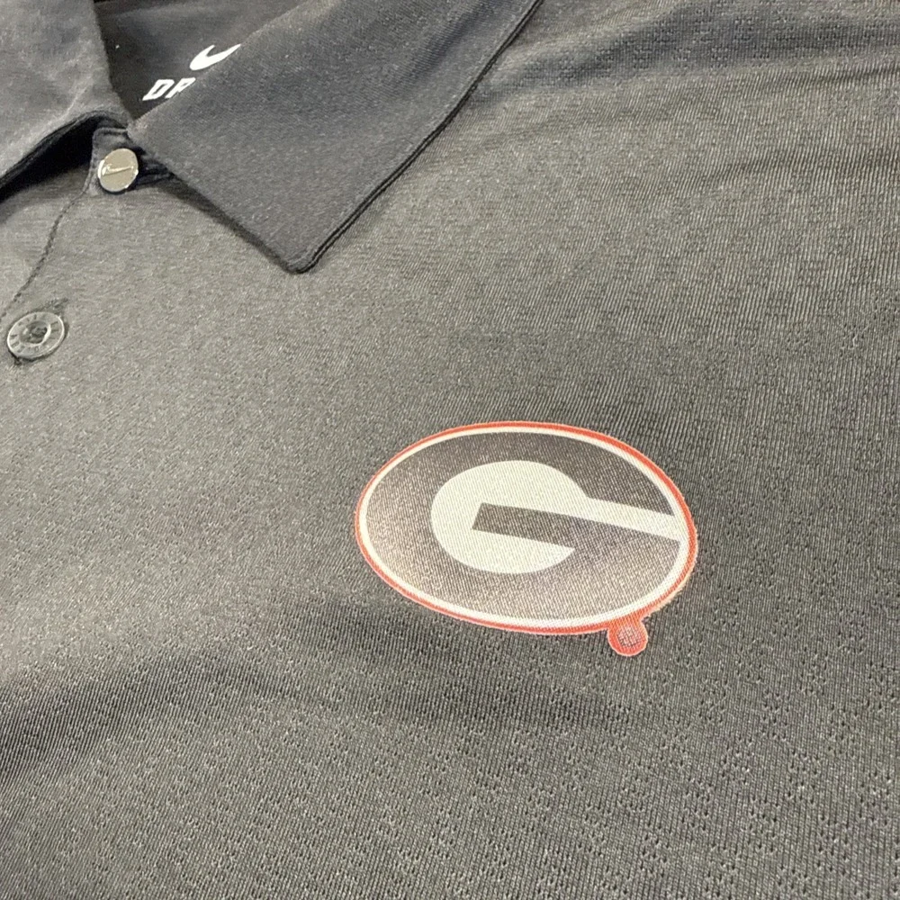 Nike Georgia Bulldogs Dri-FIT Black Polo Shirt Men's Large UGA